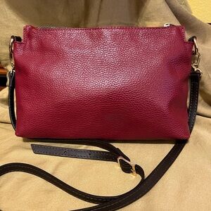 Elegant Valentina Red Leather Crossbody Bag